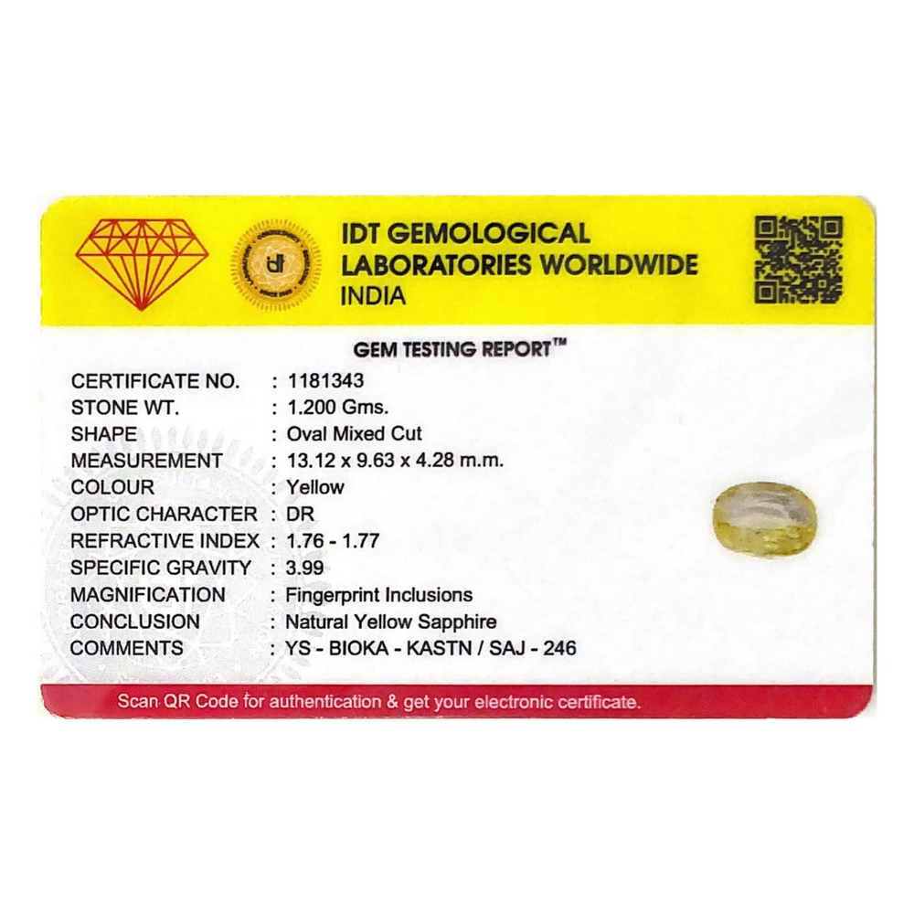 Yellow Sapphire - 6 Carat - Pramogh