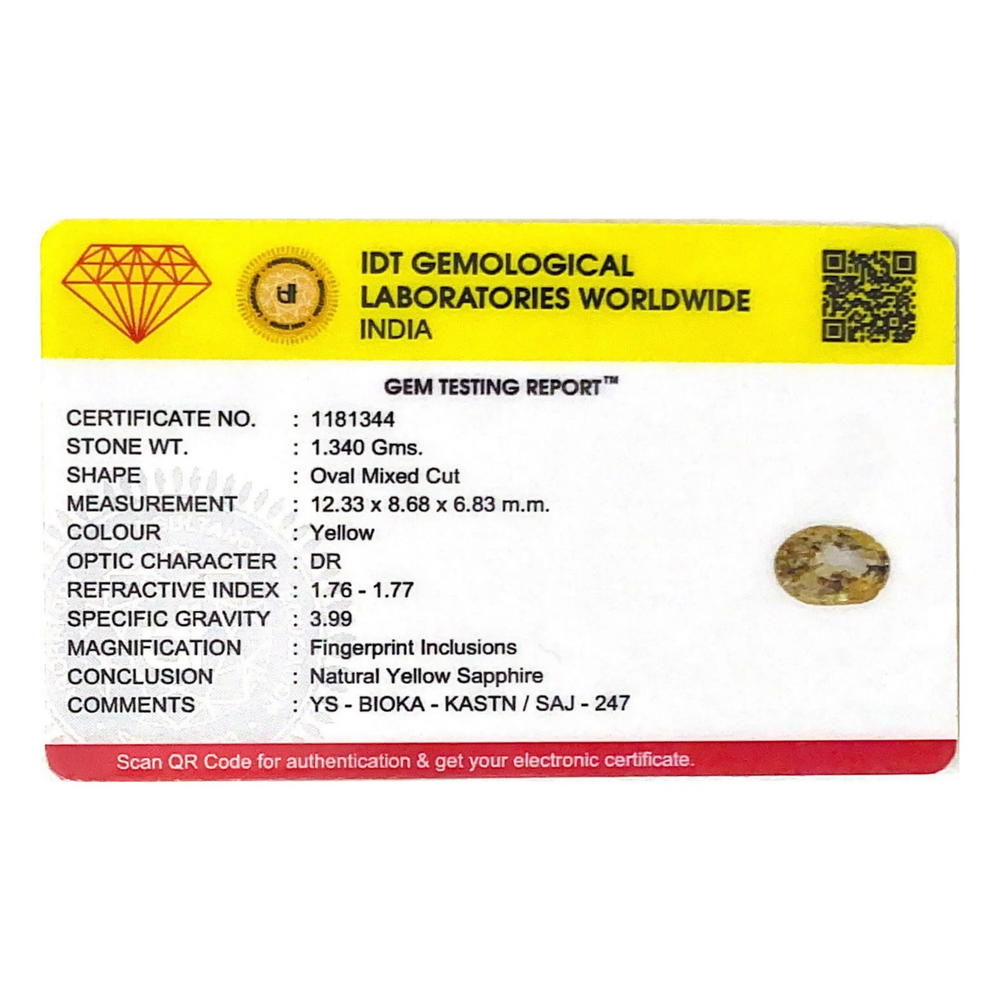 Yellow Sapphire - 6.7 Carat - Pramogh