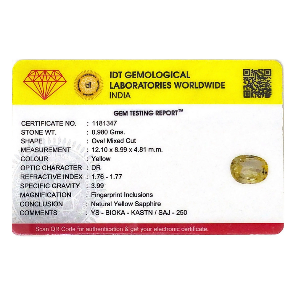 Yellow Sapphire - 4.9 Carat - Pramogh