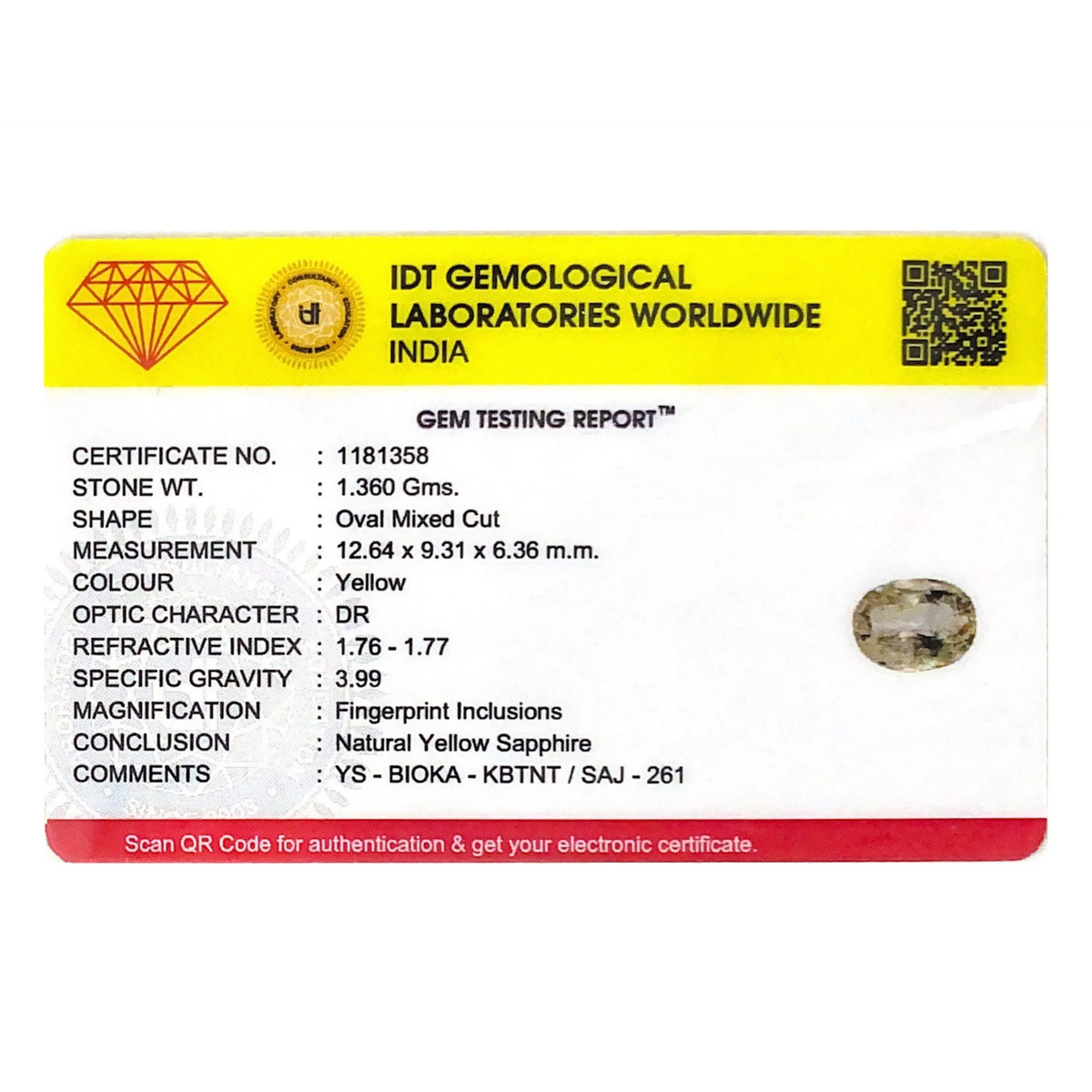 Yellow Sapphire - 6.8 Carat - Pramogh