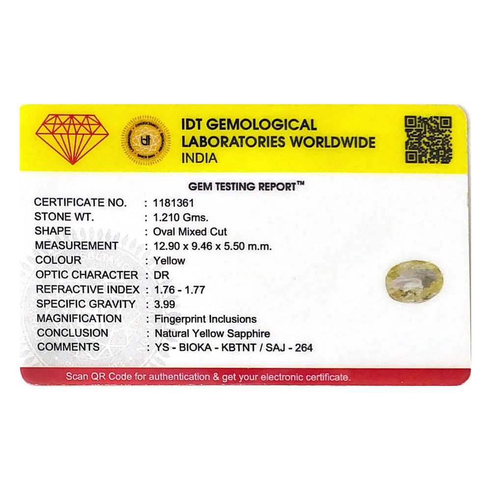Yellow Sapphire - 6.05 Carat - Pramogh