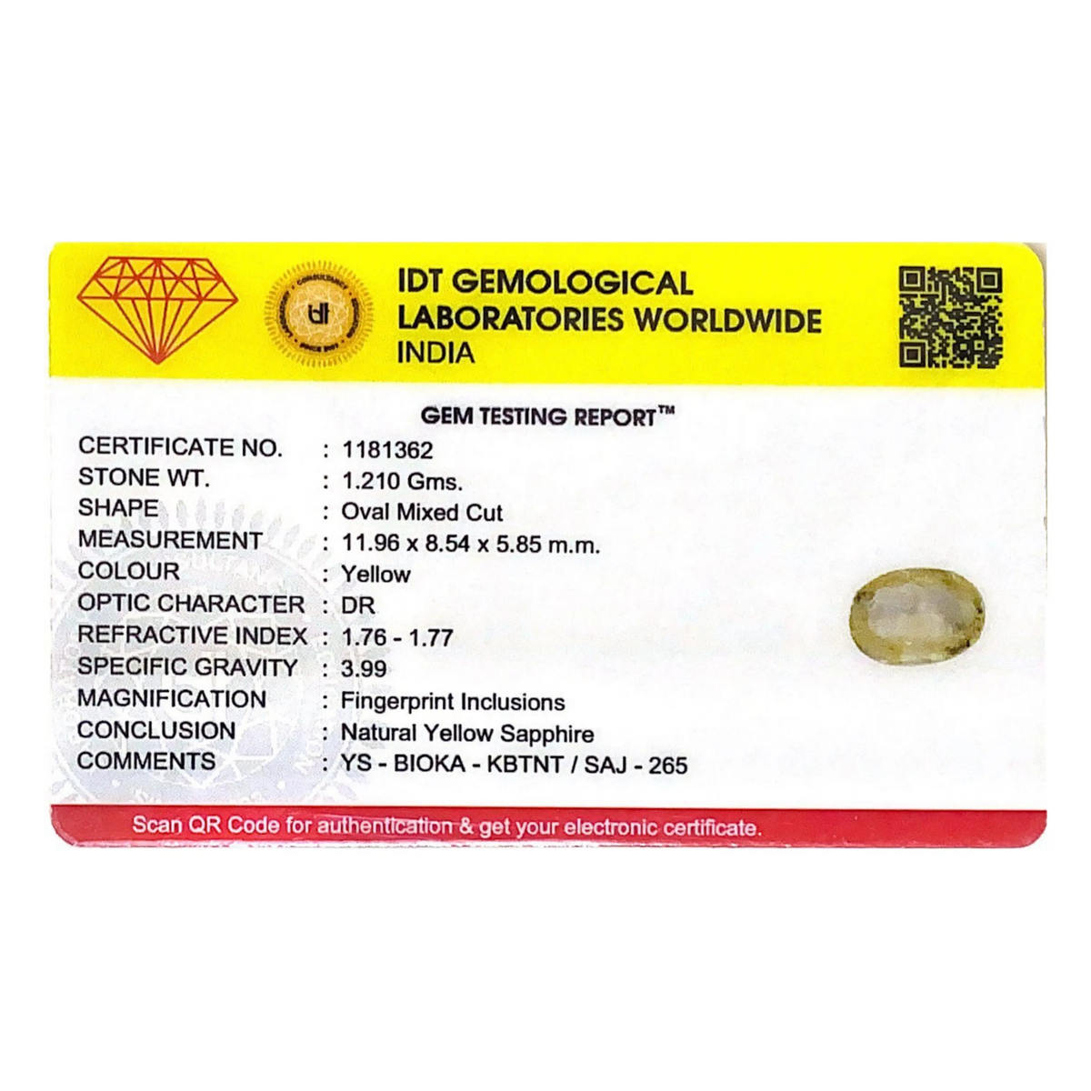 Yellow Sapphire - 6.05 Carat - Pramogh