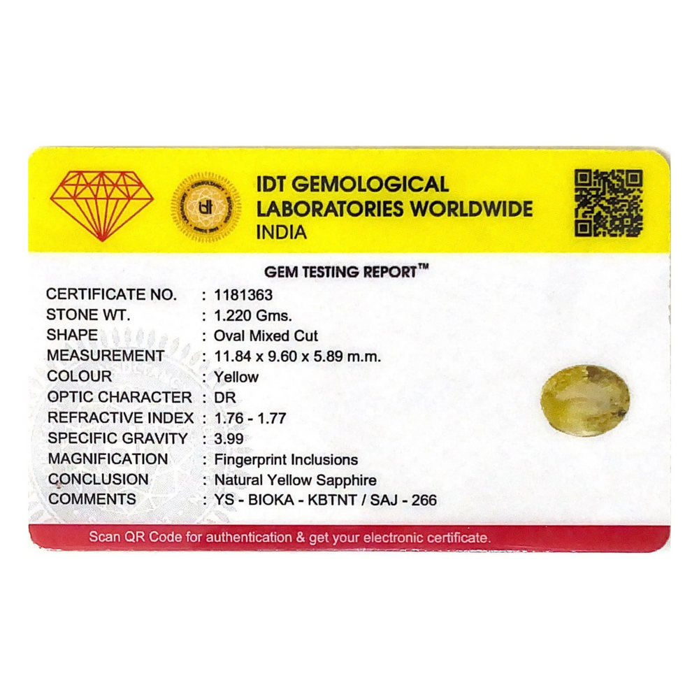Yellow Sapphire - 6.1 Carat - Pramogh