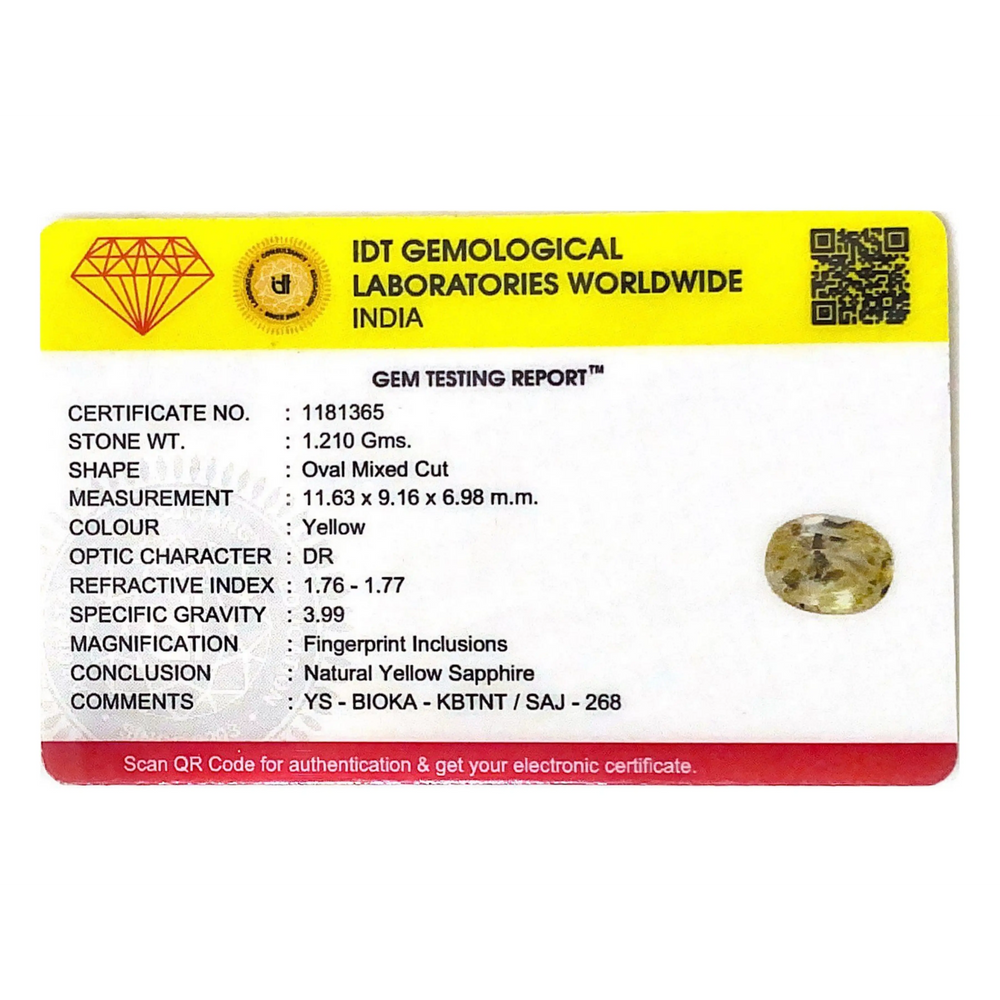 Yellow Sapphire - 6.05 Carat - Pramogh