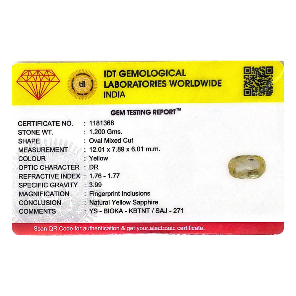 Yellow Sapphire - 6 Carat - Pramogh