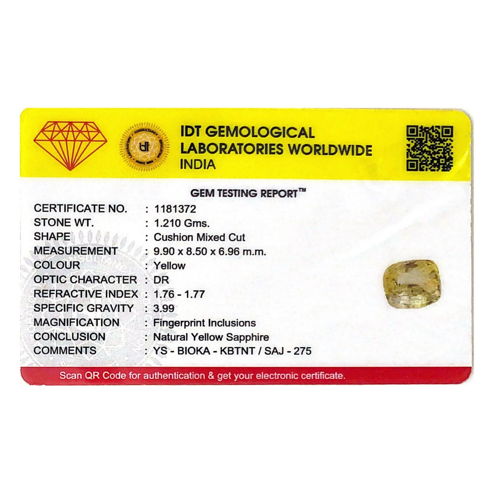 Yellow Sapphire - 6.05 Carat - Pramogh