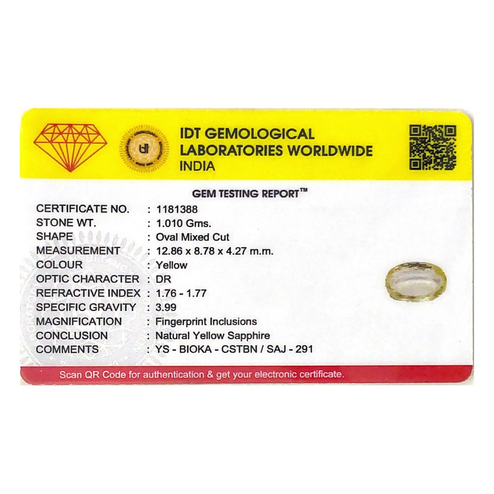 Yellow Sapphire - 5.05 Carat - Pramogh