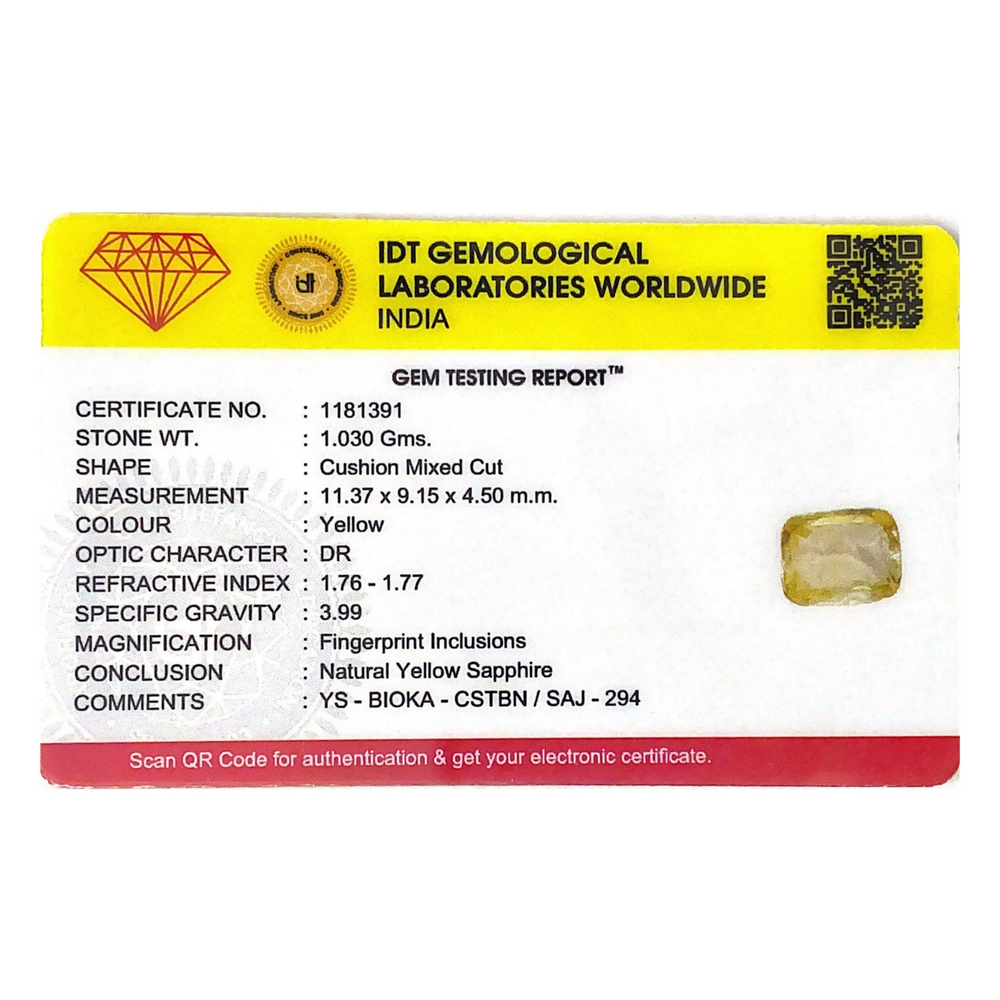 Yellow Sapphire - 5.15 Carat - Pramogh