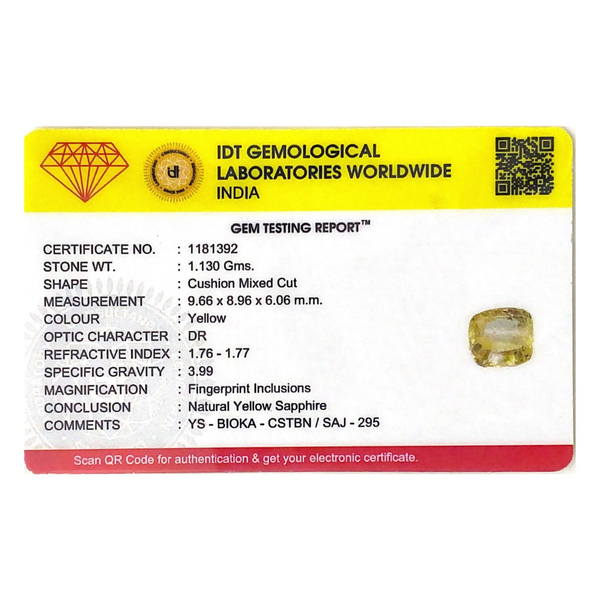 Yellow Sapphire - 5.65 Carat - Pramogh