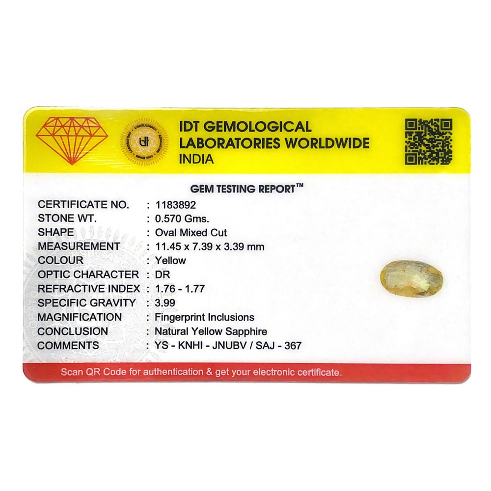 Yellow Sapphire - 2.85 Carat - Pramogh