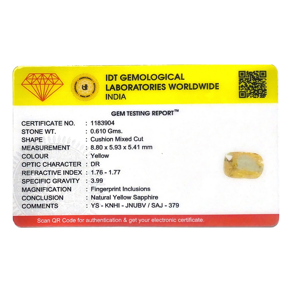 Yellow Sapphire - 3.05 Carat - Pramogh
