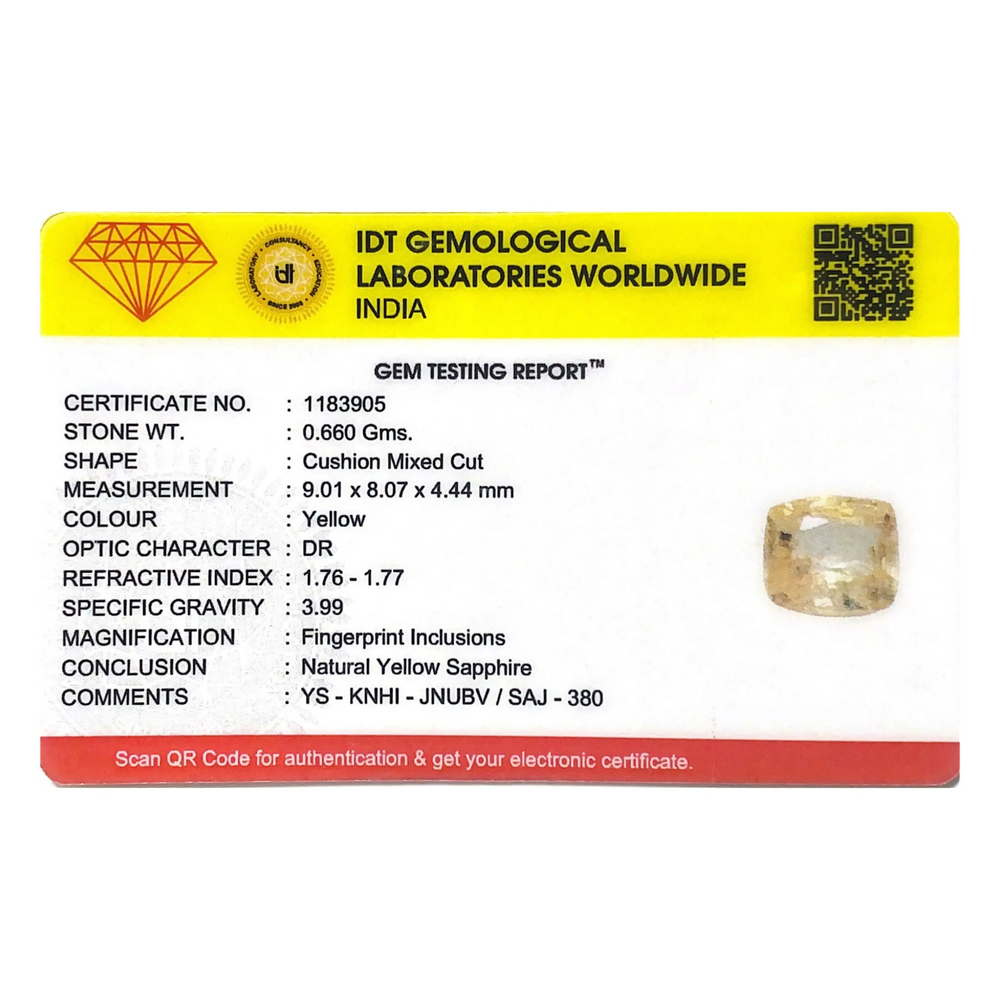 Yellow Sapphire - 3.3 Carat - Pramogh