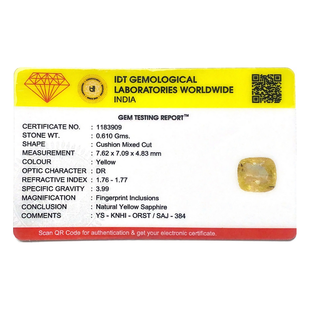 Yellow Sapphire - 3.05 Carat - Pramogh