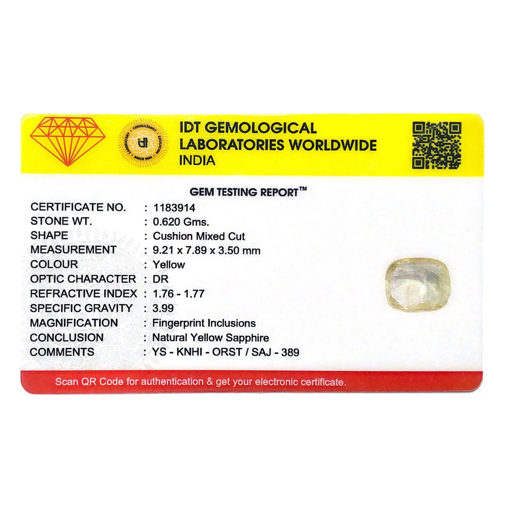 Yellow Sapphire - 3.1 Carat - Pramogh