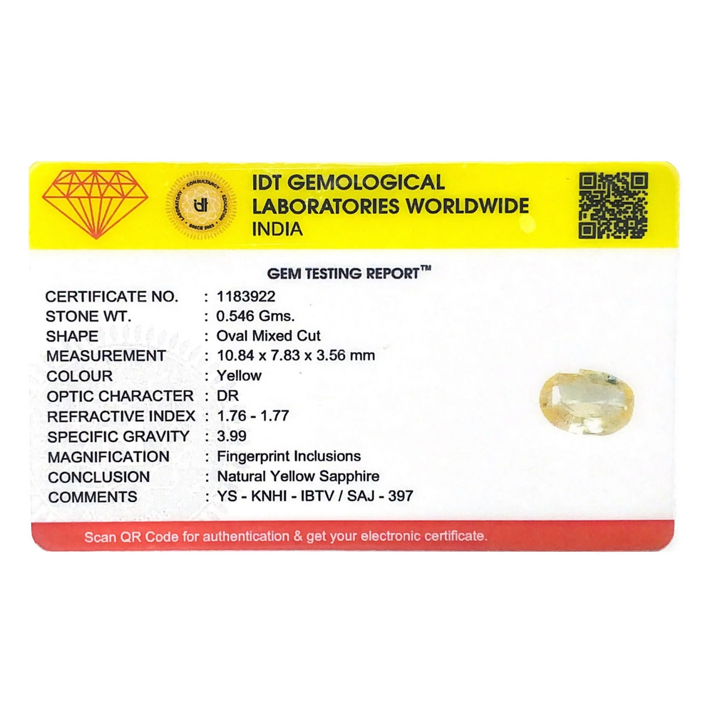 Yellow Sapphire - 2.73 Carat - Pramogh