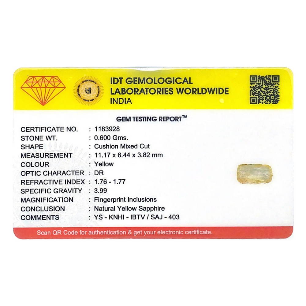 Yellow Sapphire - 3 Carat - Pramogh