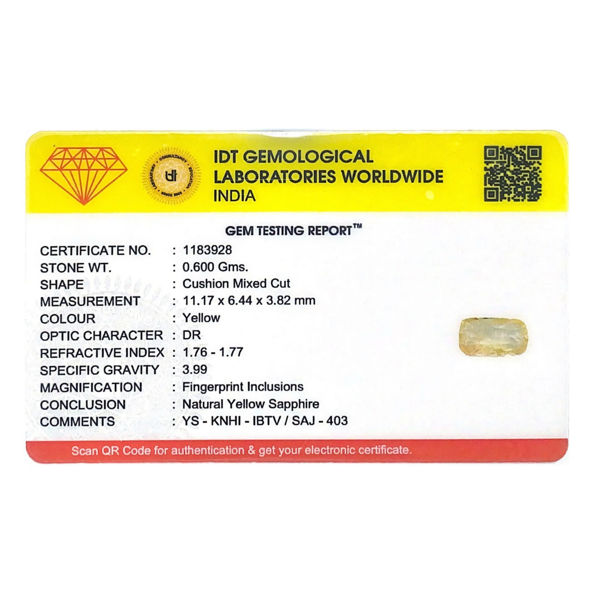 Yellow Sapphire - 3 Carat - Pramogh