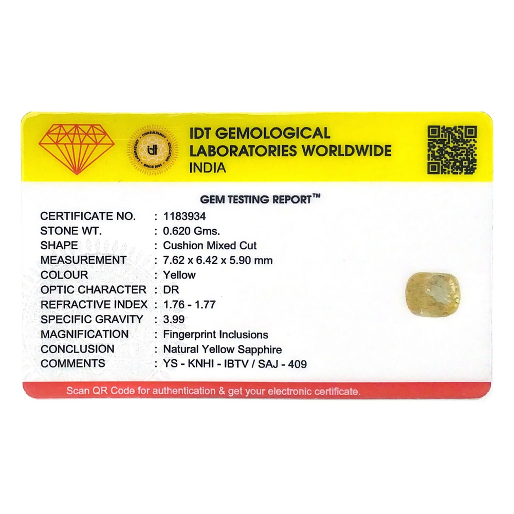 Yellow Sapphire - 3.1 Carat - Pramogh