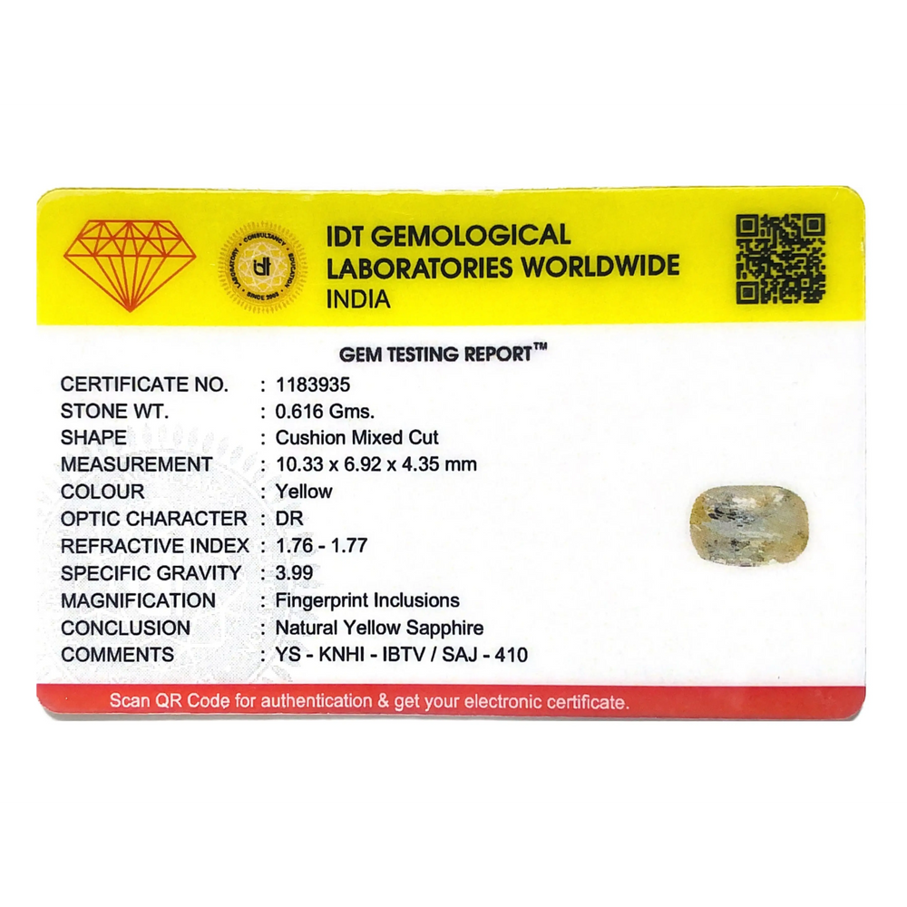Yellow Sapphire - 3.08 Carat - Pramogh