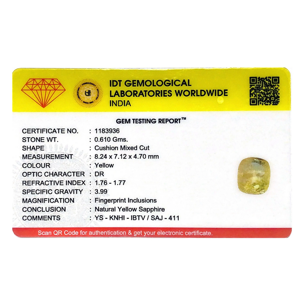 Yellow Sapphire - 3.05 Carat - Pramogh