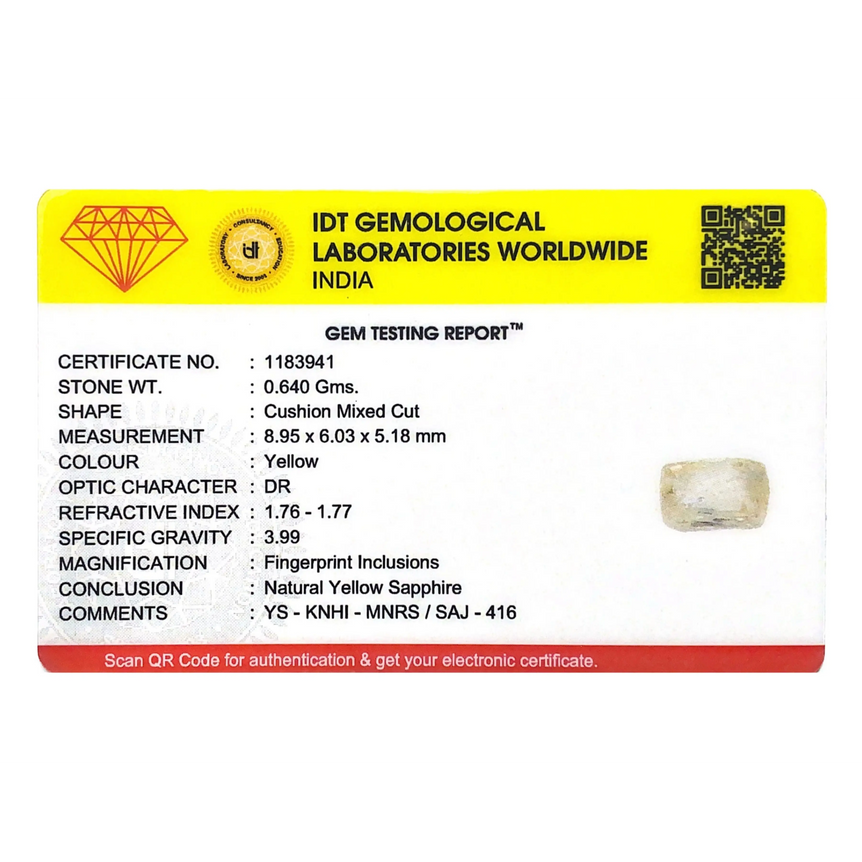 Yellow Sapphire - 3.2 Carat - Pramogh
