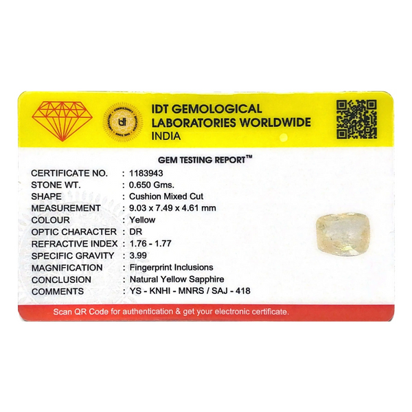 Yellow Sapphire - 3.25 Carat