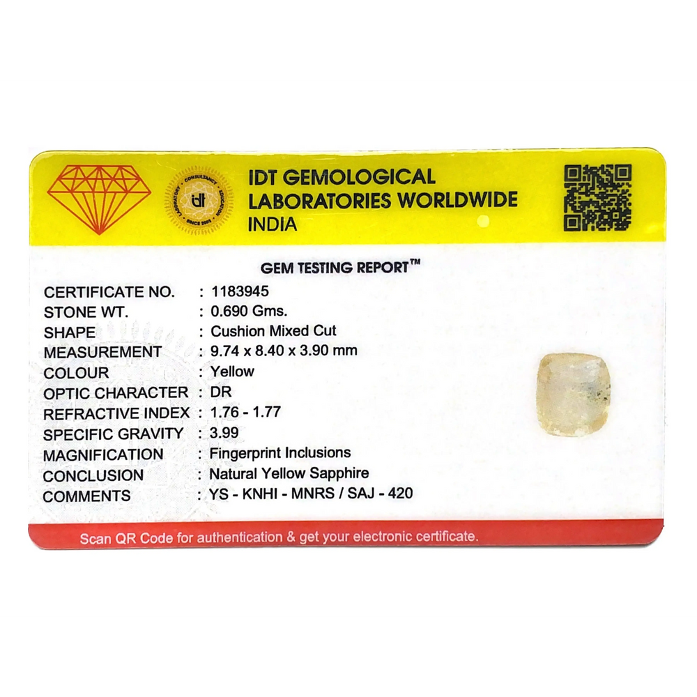 Yellow Sapphire - 3.45 Carat - Pramogh