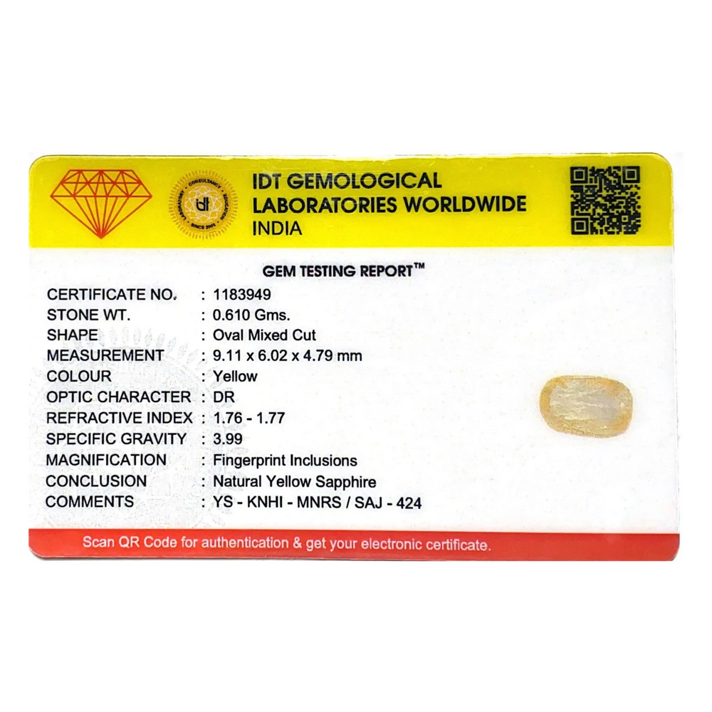 Yellow Sapphire - 3.05 Carat - Pramogh
