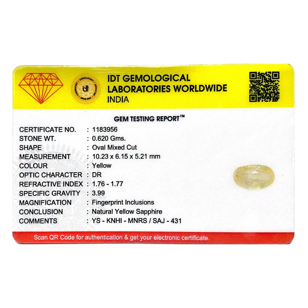 Yellow Sapphire - 3.1 Carat - Pramogh