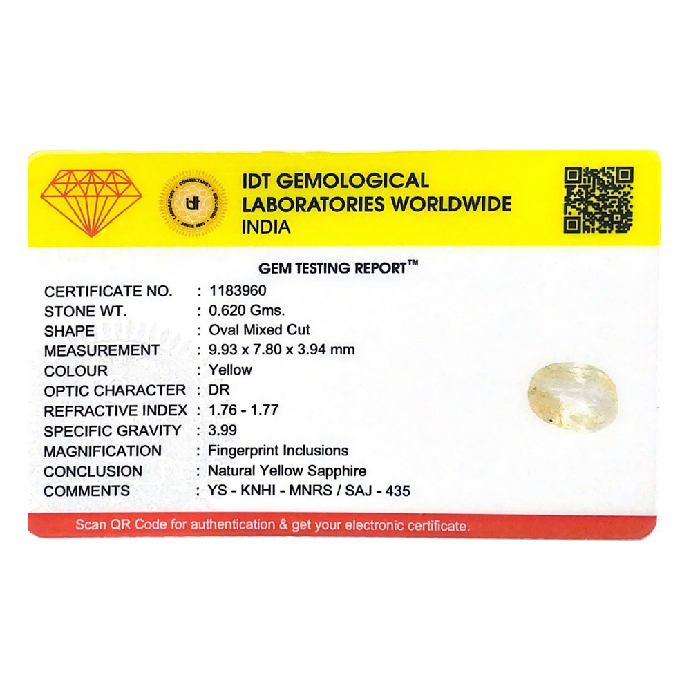 Yellow Sapphire - 3.1 Carat - Pramogh