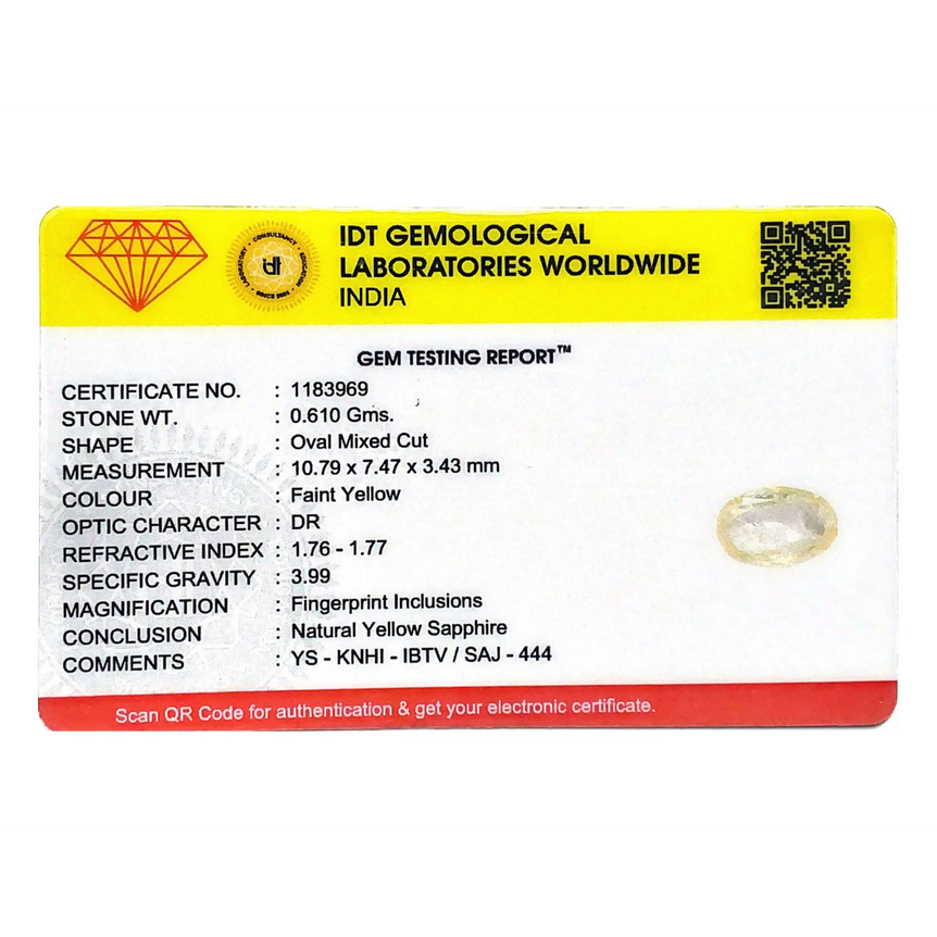 Yellow Sapphire - 3.05 Carat - Pramogh