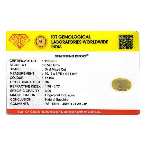 Yellow Sapphire - 2.7 Carat