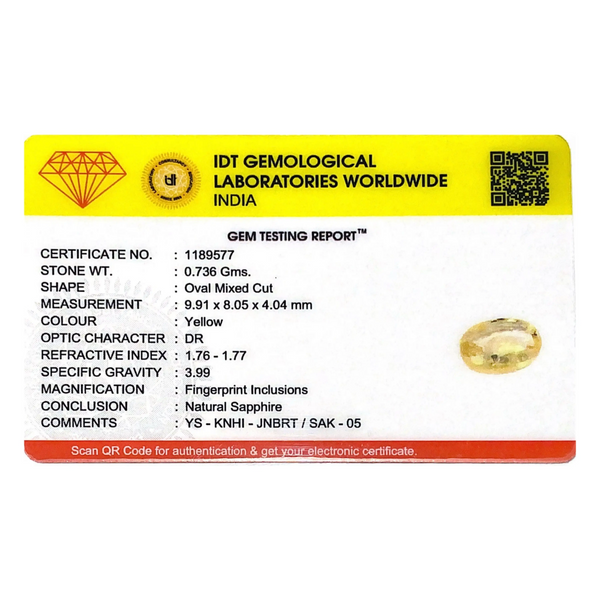 Yellow Sapphire - 3.68 Carat