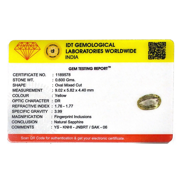 Yellow Sapphire - 3 Carat