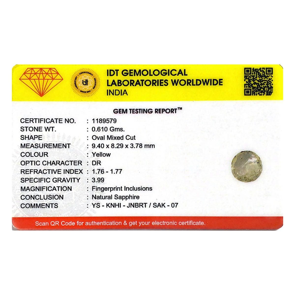 Yellow Sapphire - 3.05 Carat
