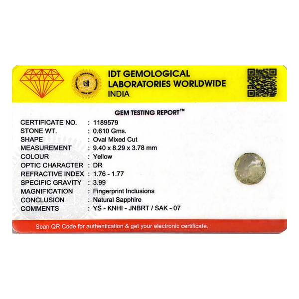 Yellow Sapphire - 3.05 Carat