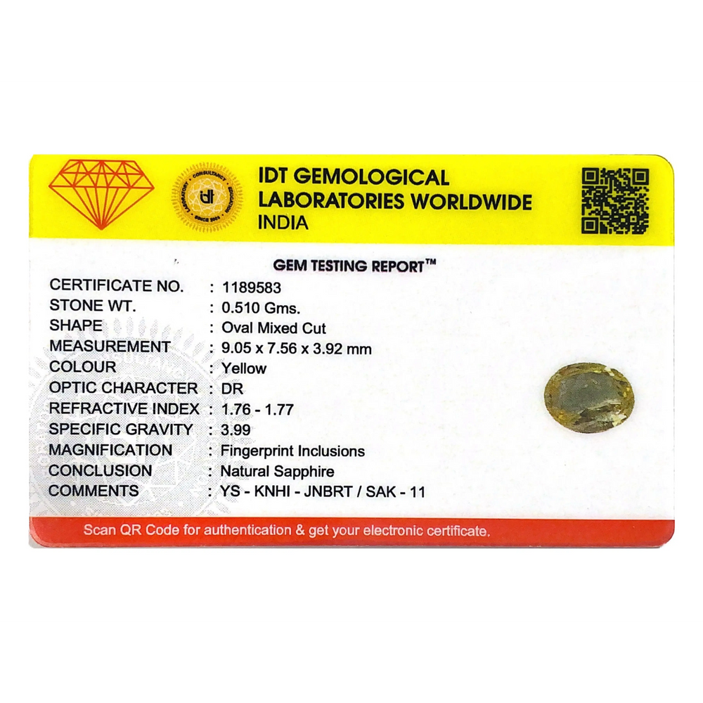 Yellow Sapphire - 2.55 Carat