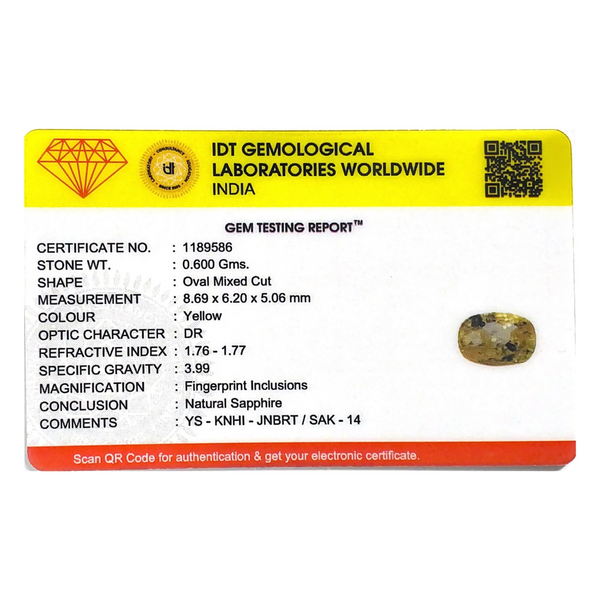 Yellow Sapphire - 3 Carat