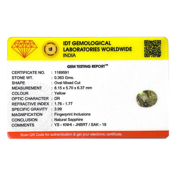 Yellow Sapphire - 1.82 Carat