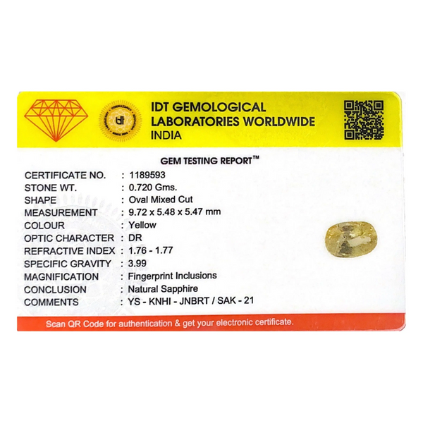 Yellow Sapphire - 3.6 Carat