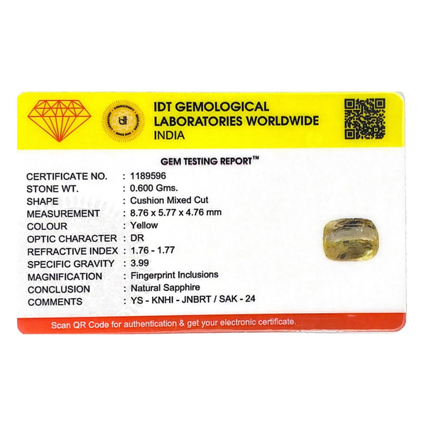Yellow Sapphire - 3 Carat