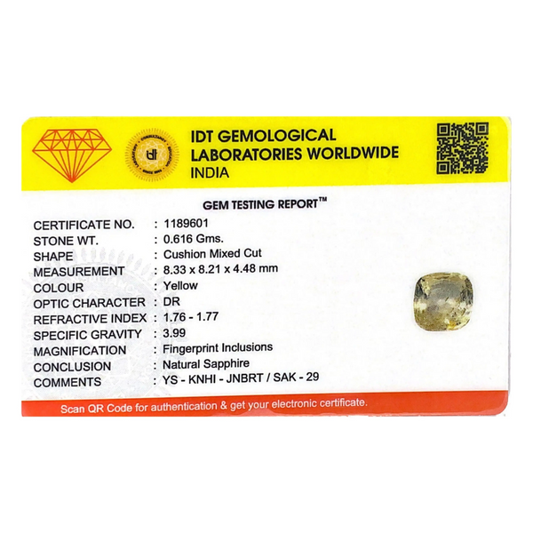 Yellow Sapphire - 3.08 Carat