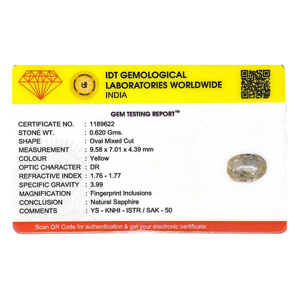 Yellow Sapphire - 3.1 Carat