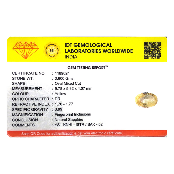 Yellow Sapphire - 3 Carat