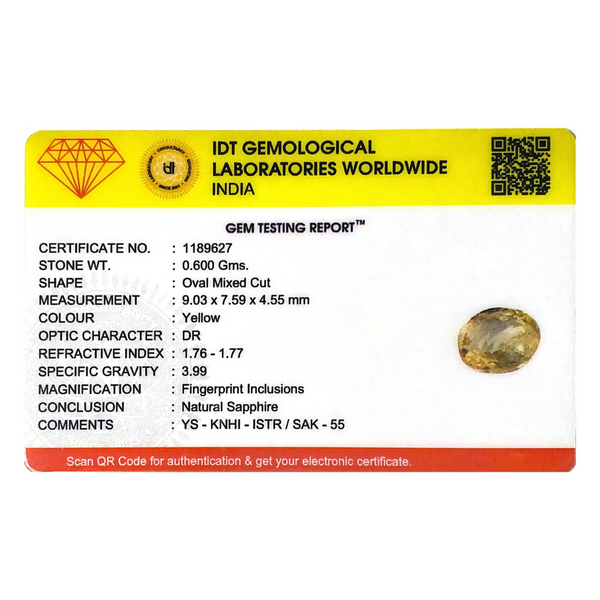 Yellow Sapphire - 3 Carat
