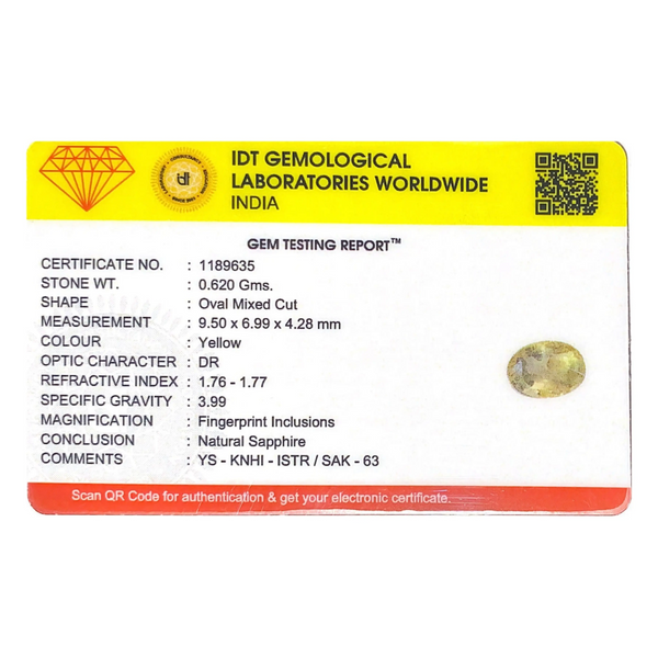Yellow Sapphire - 3.1 Carat