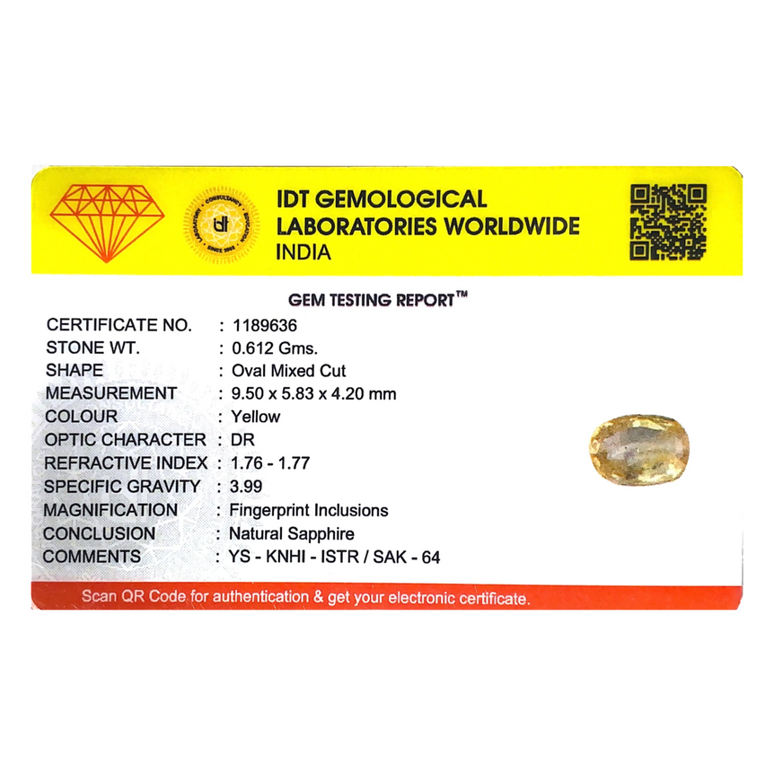 Yellow Sapphire - 3.06 Carat