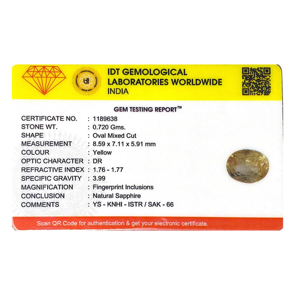 Yellow Sapphire - 3.6 Carat