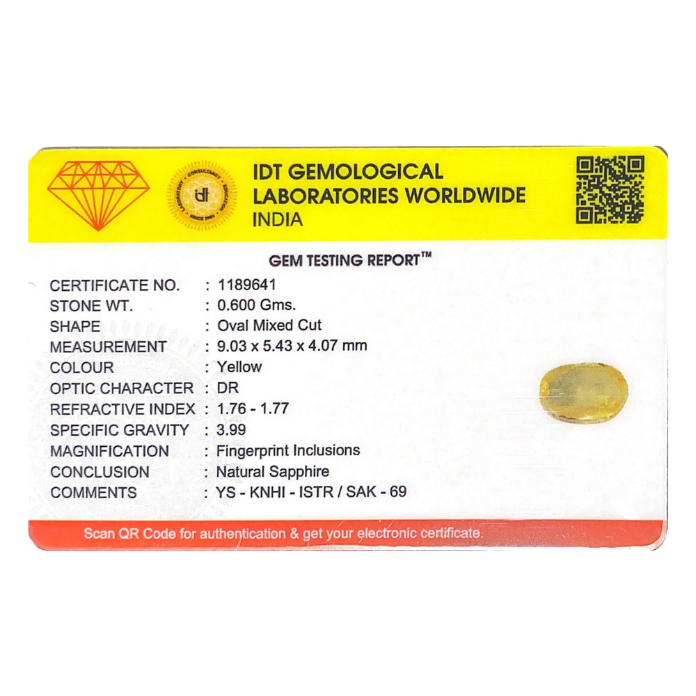 Yellow Sapphire - 3 Carat