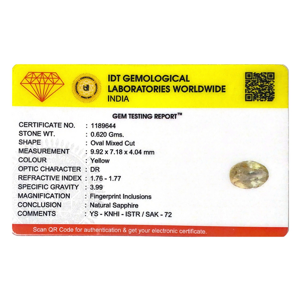 Yellow Sapphire - 3.1 Carat